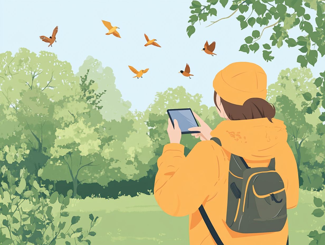 Exploring birdwatching with GPS and mapping features on a smartphone