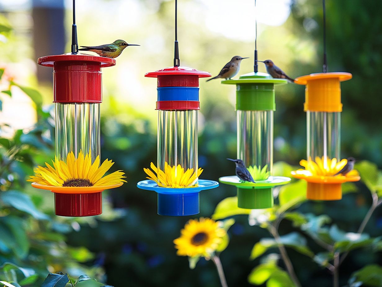 Beautiful Green Bird Feeders Blending with Nature