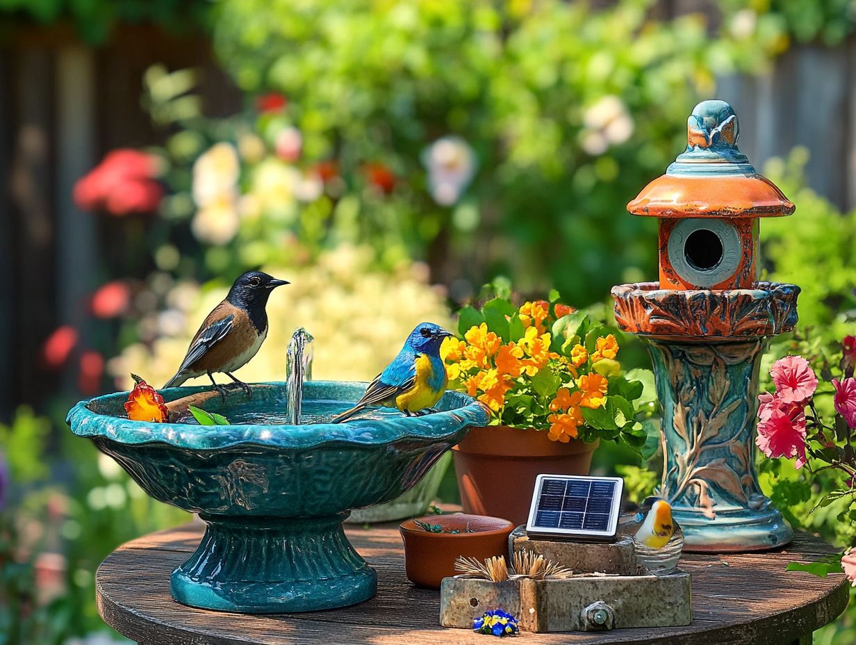 Visual guide for selecting the best bird bath accessories.