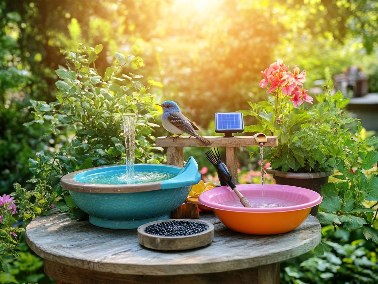 What are the 5 essential accessories for bird baths?