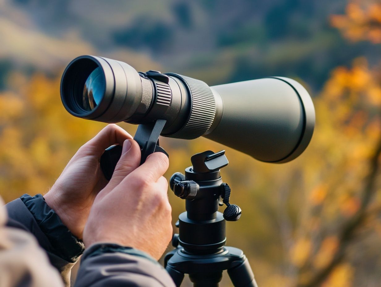 Comparison of spotting scope with binoculars and telescope.