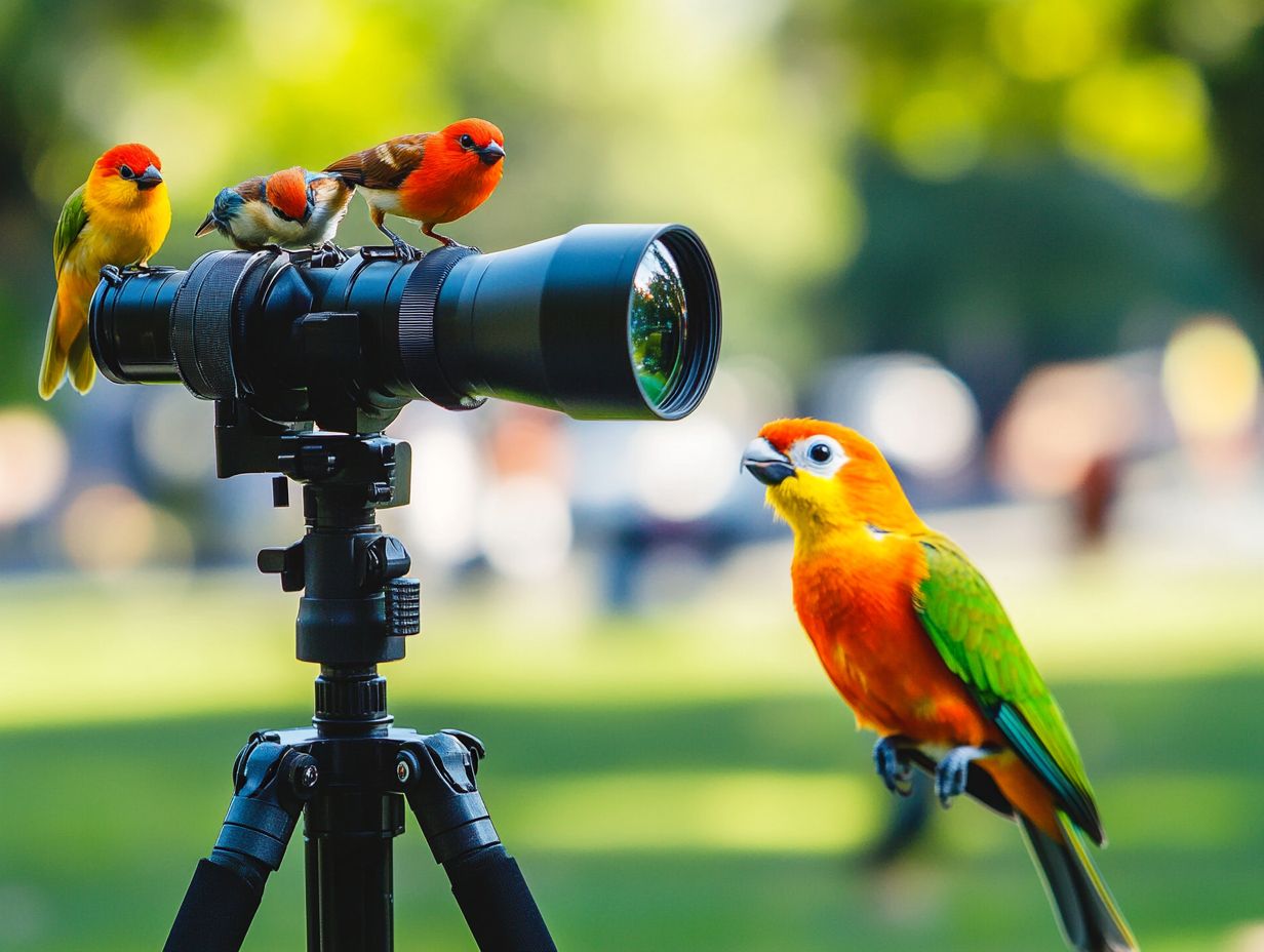 Illustration of the 5 must-have features in a bird watching scope.