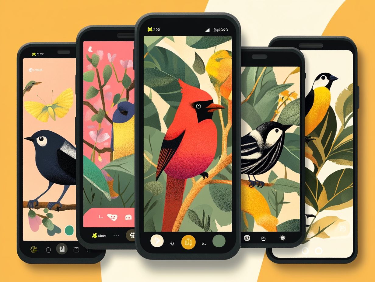 Visual representation of key takeaways on innovative birding apps.