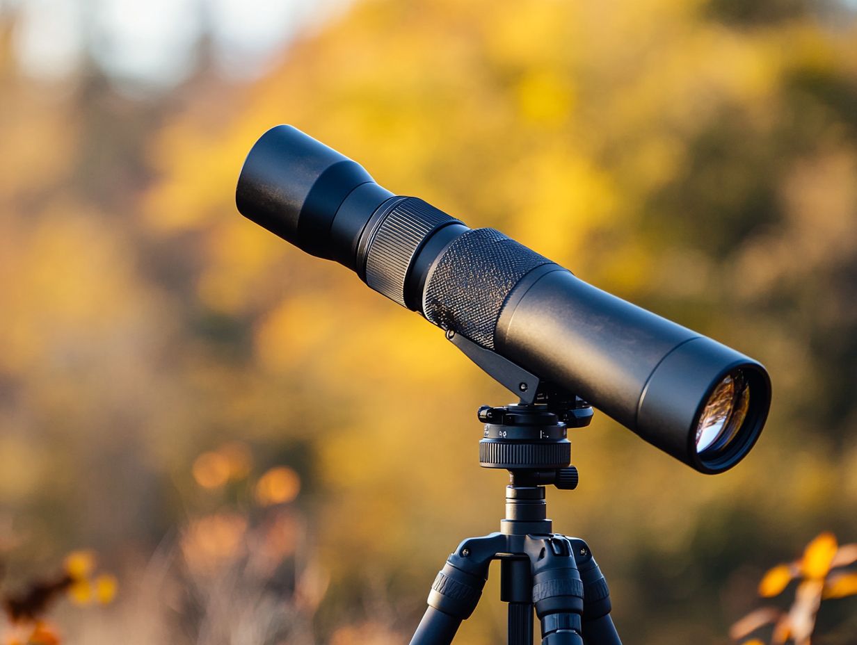 An infographic showcasing frequently asked questions about high-end spotting scopes