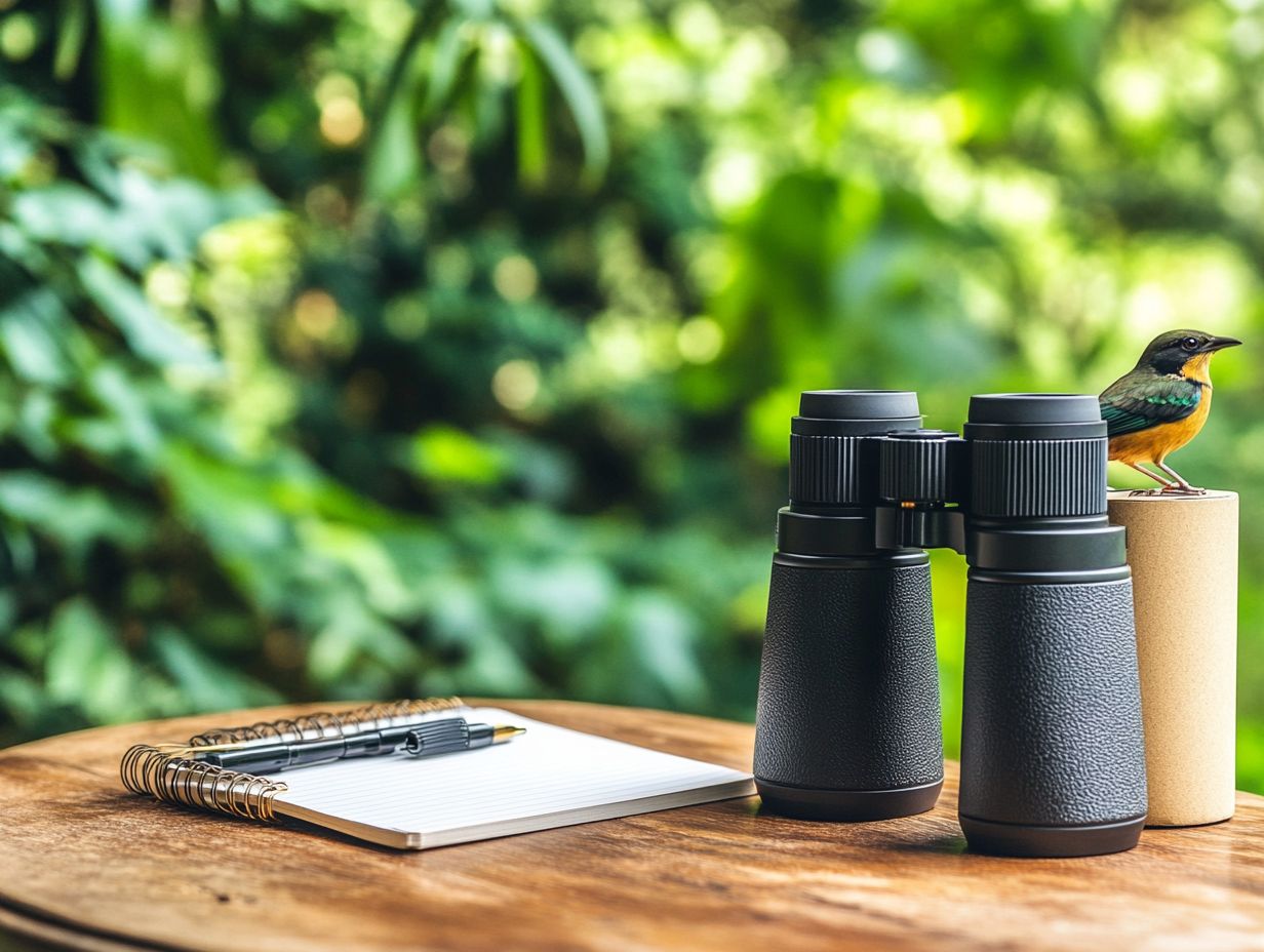 A person testing binoculars for quality before purchase.