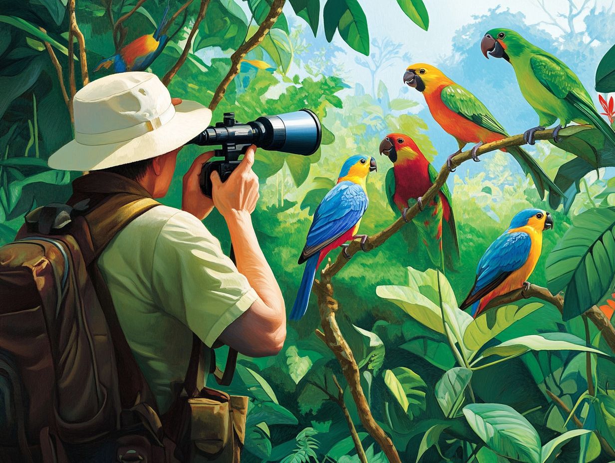 Spotting scopes provide detailed views for bird watching