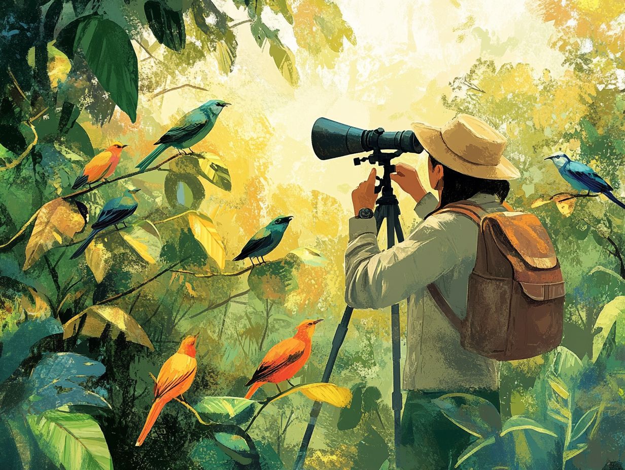 A visual guide on effective bird watching techniques with spotting scopes