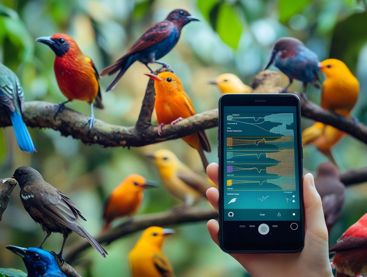 Infographic summarizing key bird call identification apps.