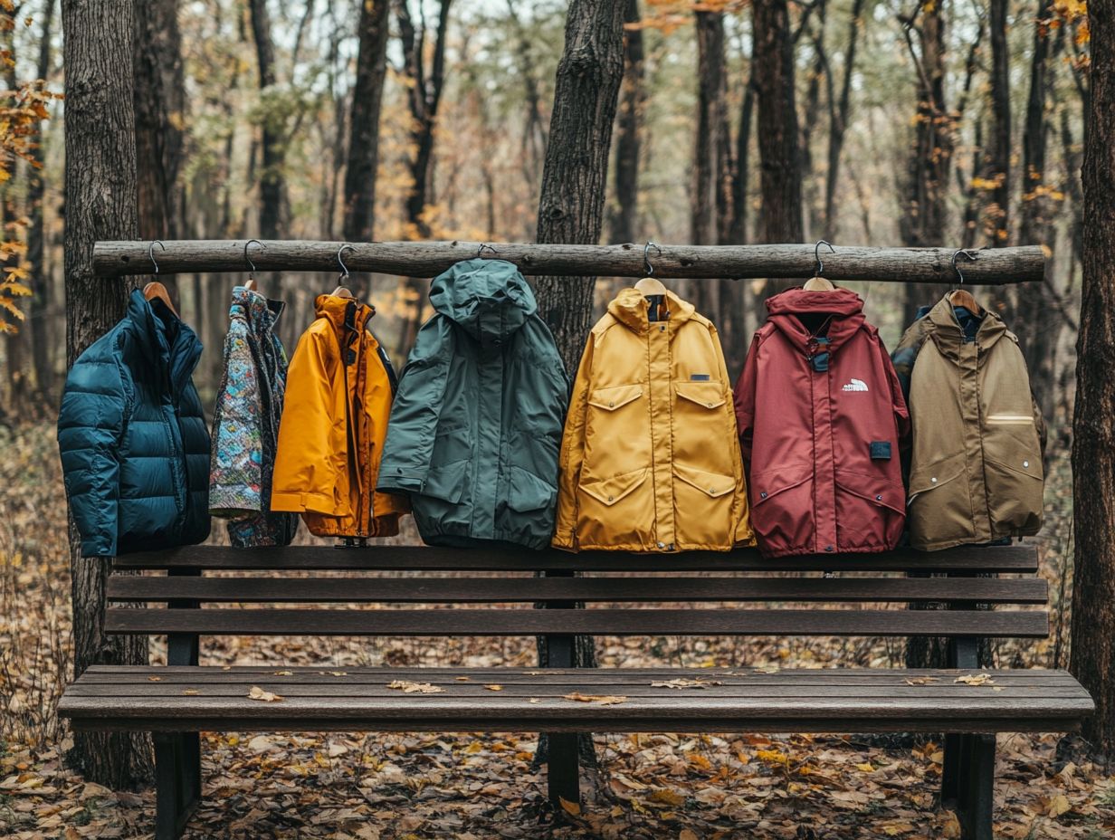 A variety of camouflage bird watching jackets suitable for different environments