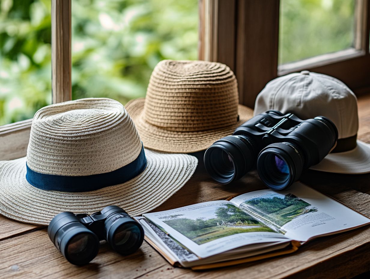 An overview of essential hat styles for bird watching.