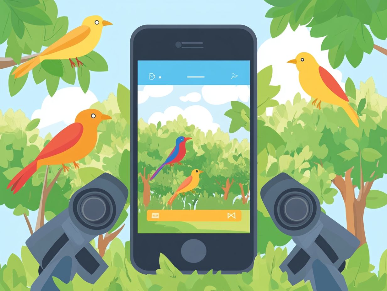 Image showing popular social birdwatching apps