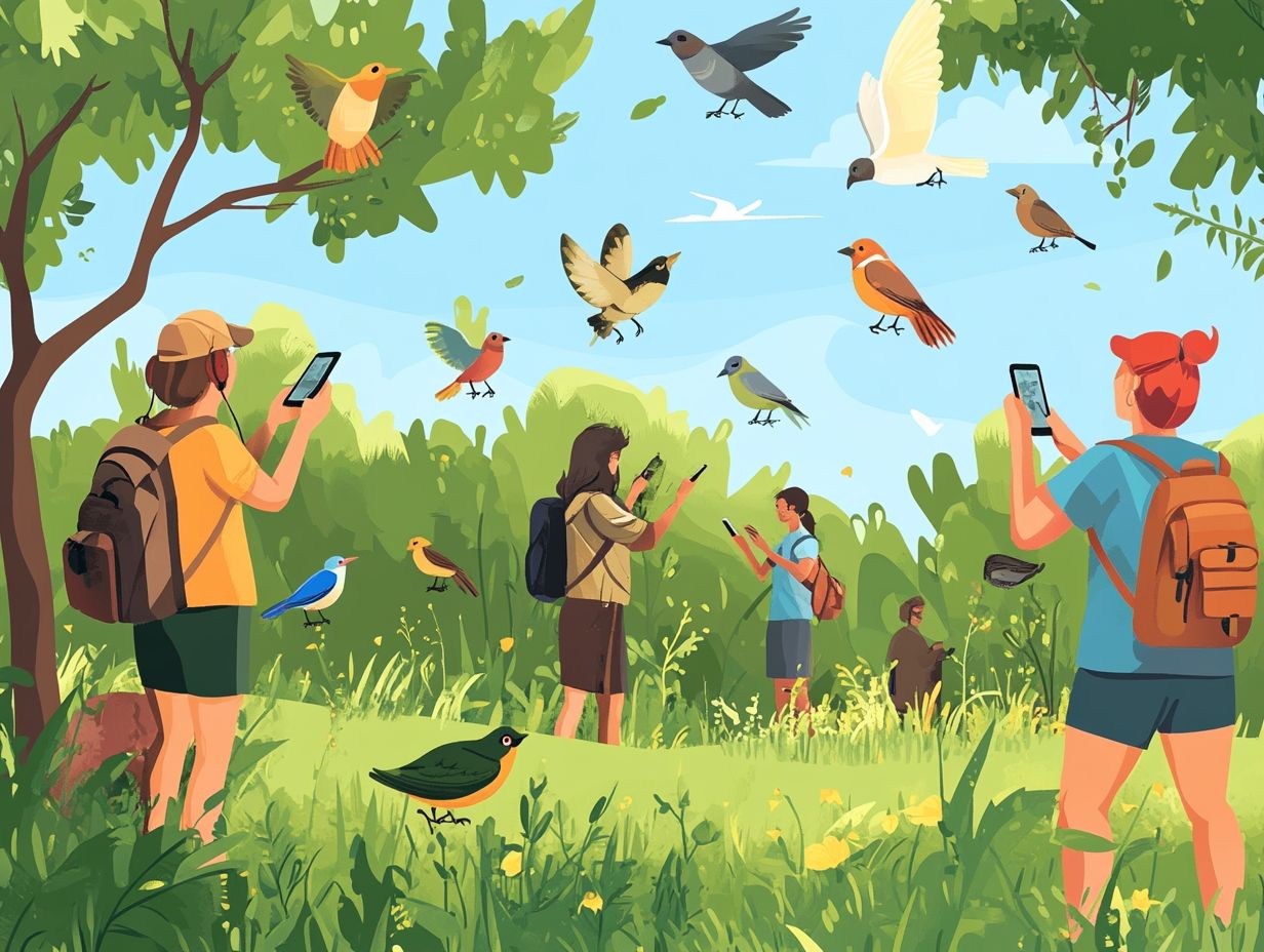 Infographic on bird watching apps for traveling birders.