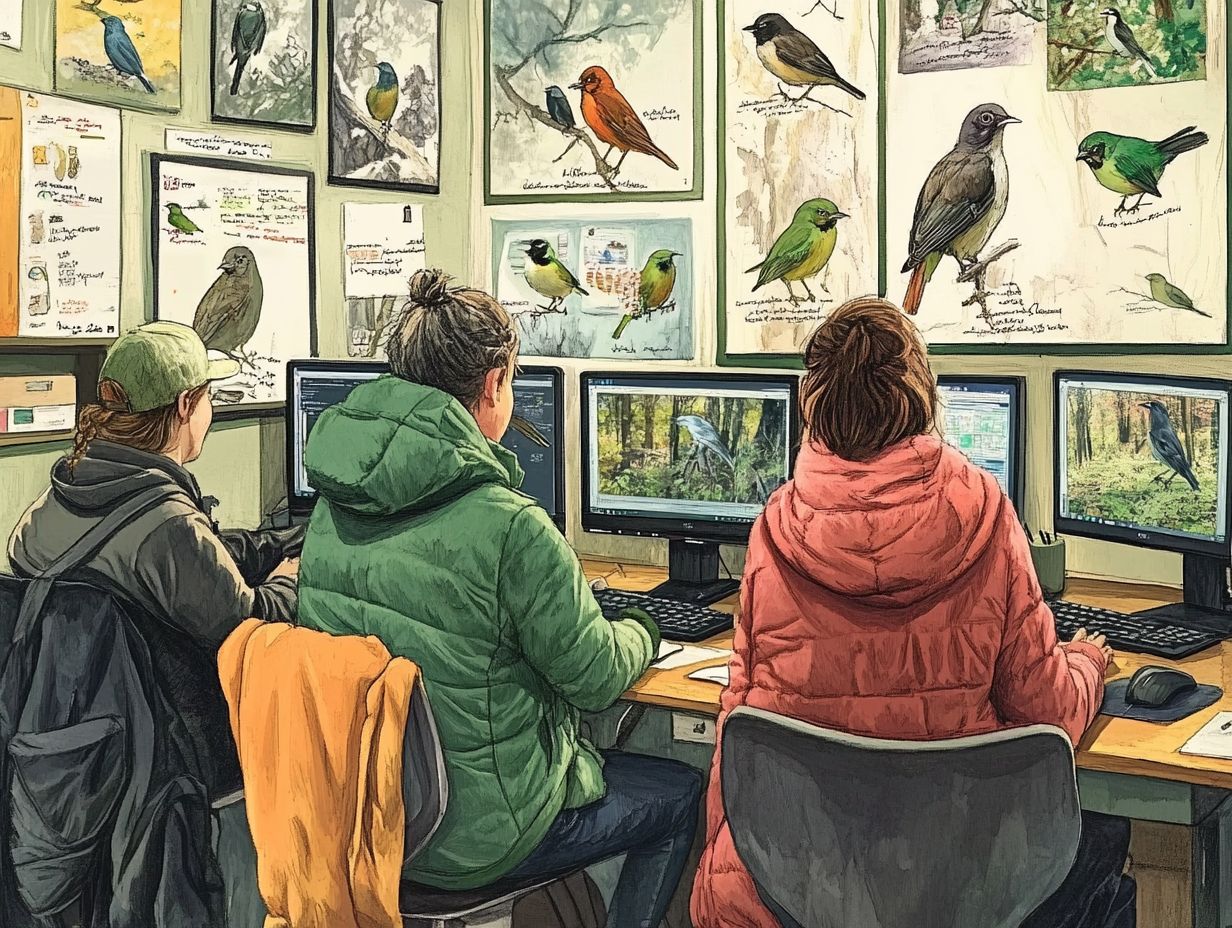 A community of birdwatchers engaging in discussion online