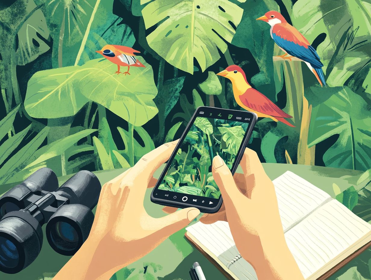 How can birdwatching and citizen science apps help me learn about birds and enhance my bird identification skills?