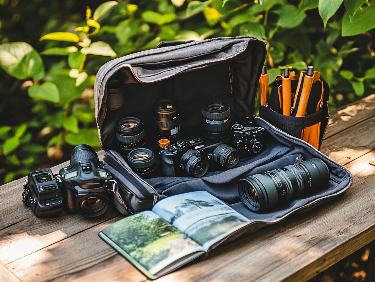 A weather-resistant camera bag designed for birdwatching.