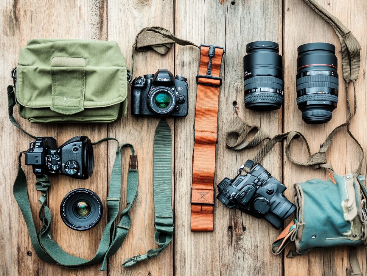 Graphic illustrating frequently asked questions about camera straps