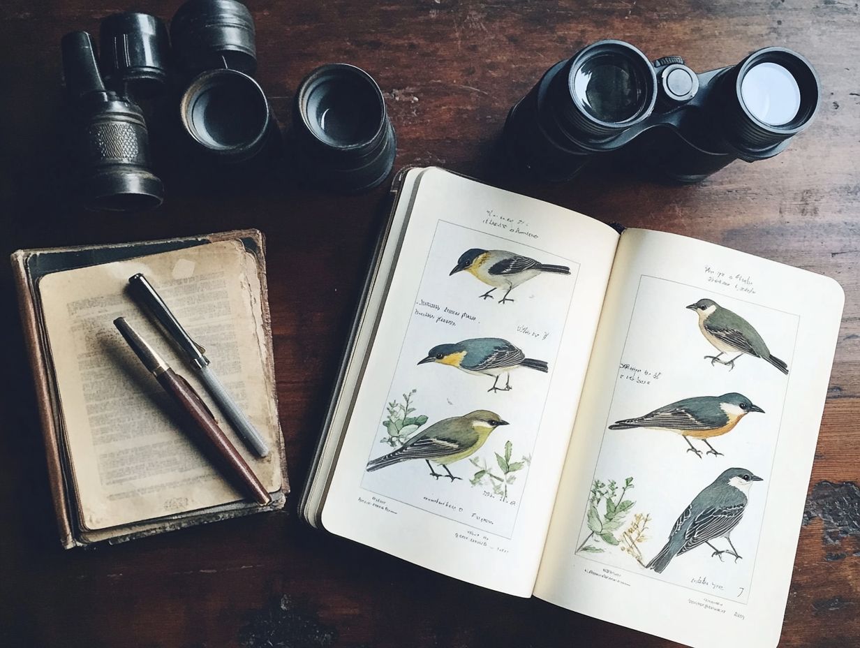 Infographic explaining the benefits of maintaining a birdwatching journal.