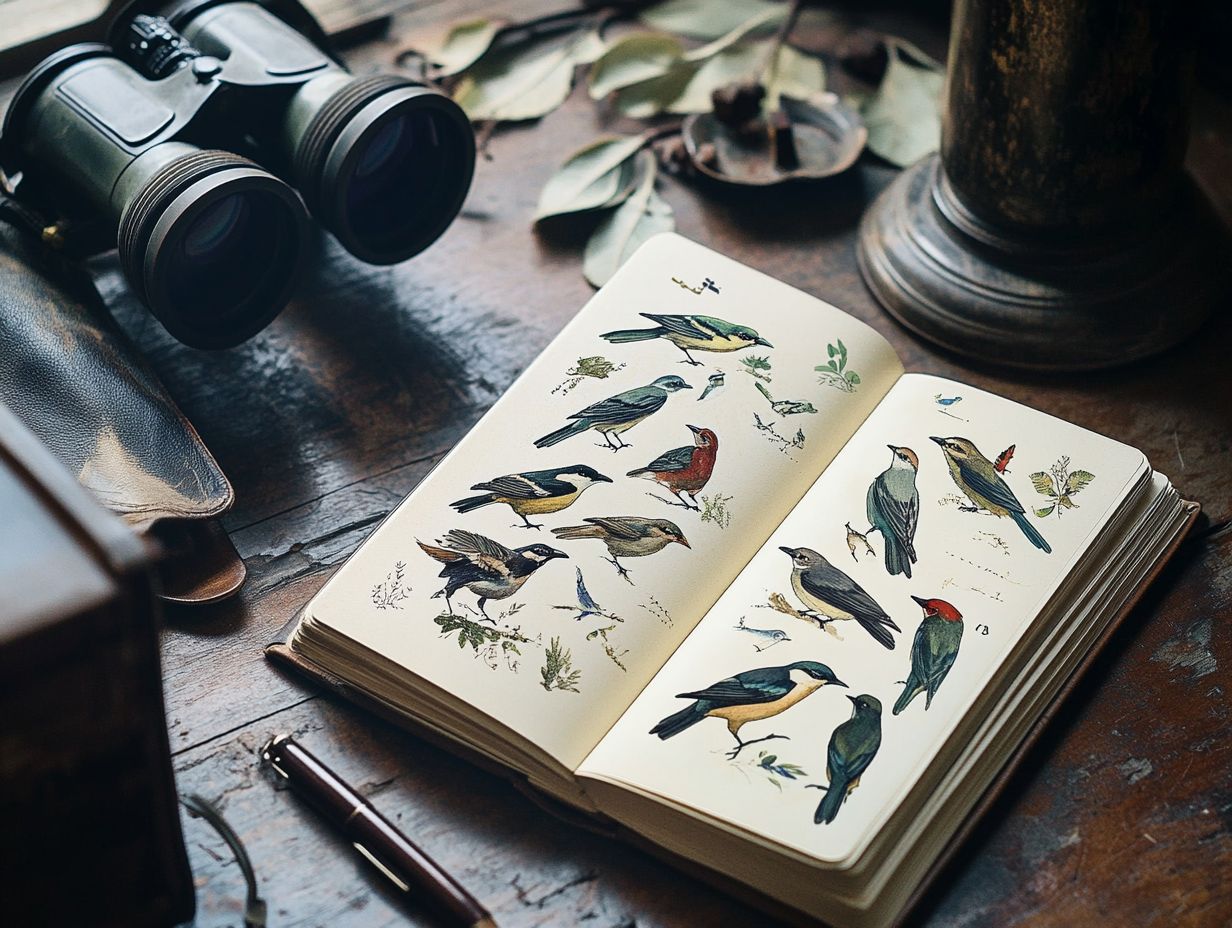 Visual guide to effective tips for journaling while birdwatching