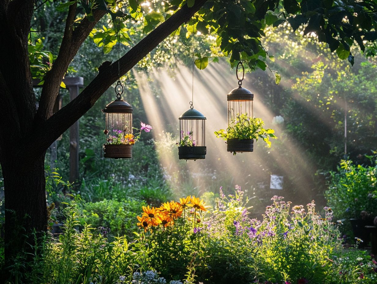 A colorful image showcasing creative bird feeder recycling ideas.