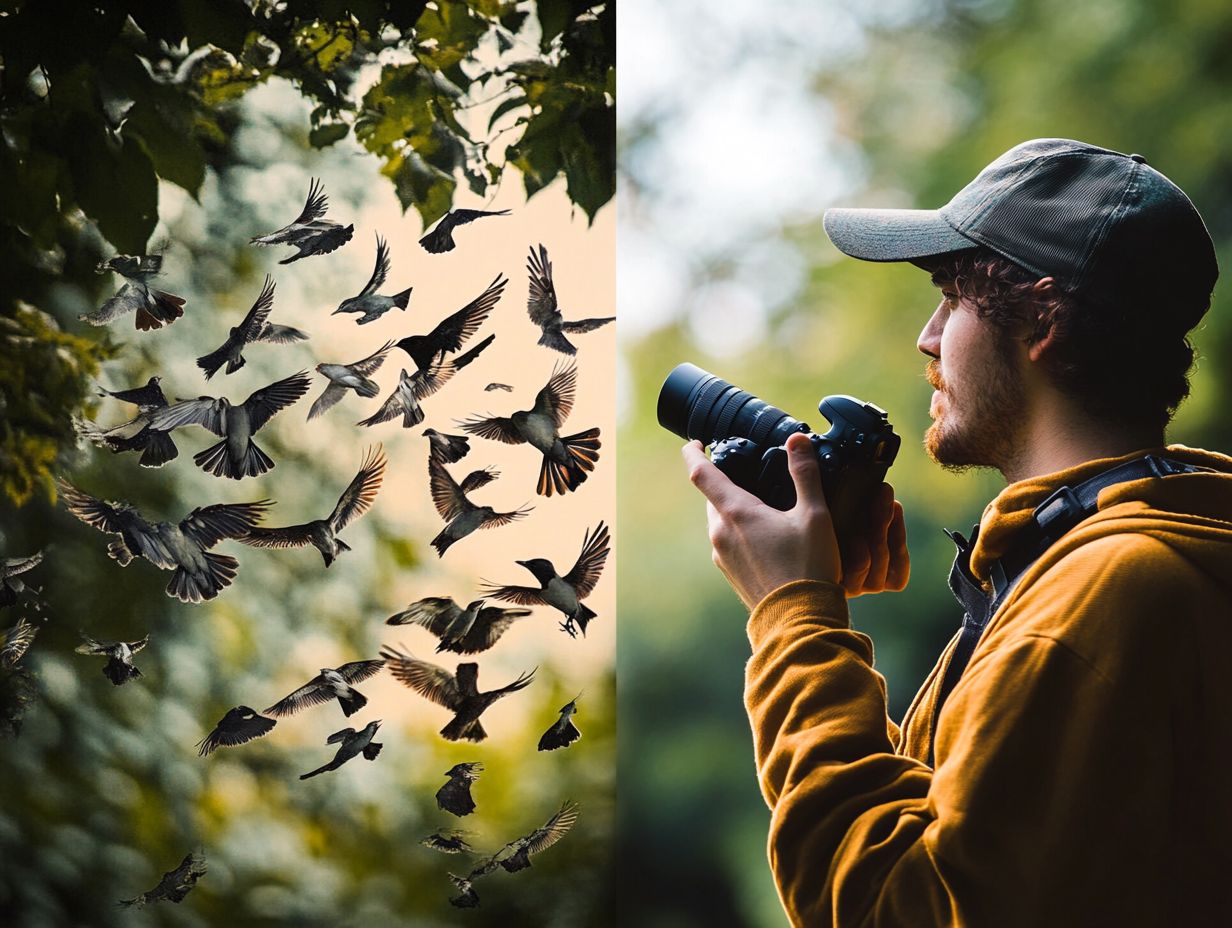 Visual comparison of digital and film photography for birding