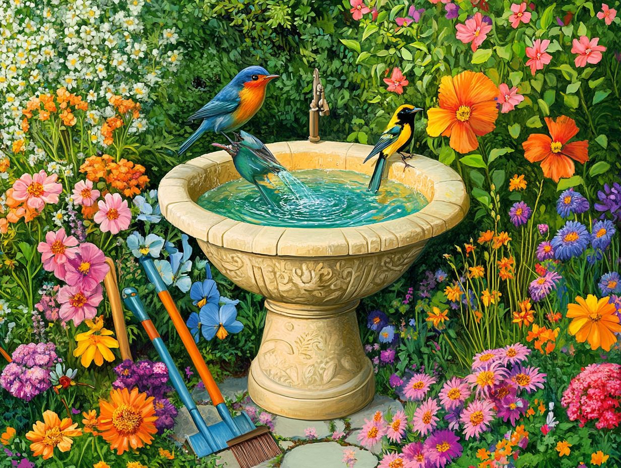 Example of a Bird Bath Showing Common Issues