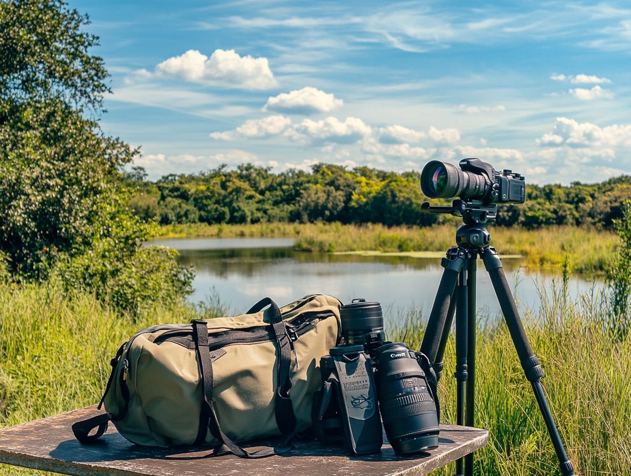 A portable chair or stool ideal for wildlife photography