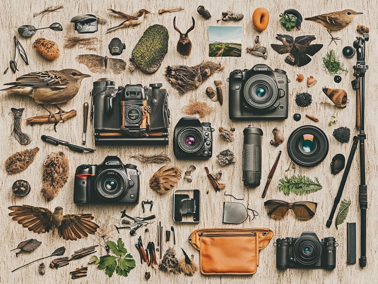 A photographer capturing migrating birds in fall scenery.