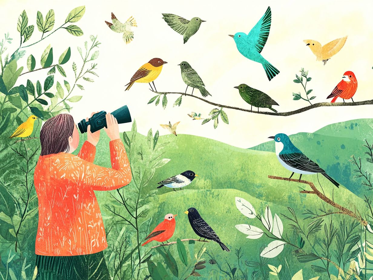 A field guide for birds in a natural setting