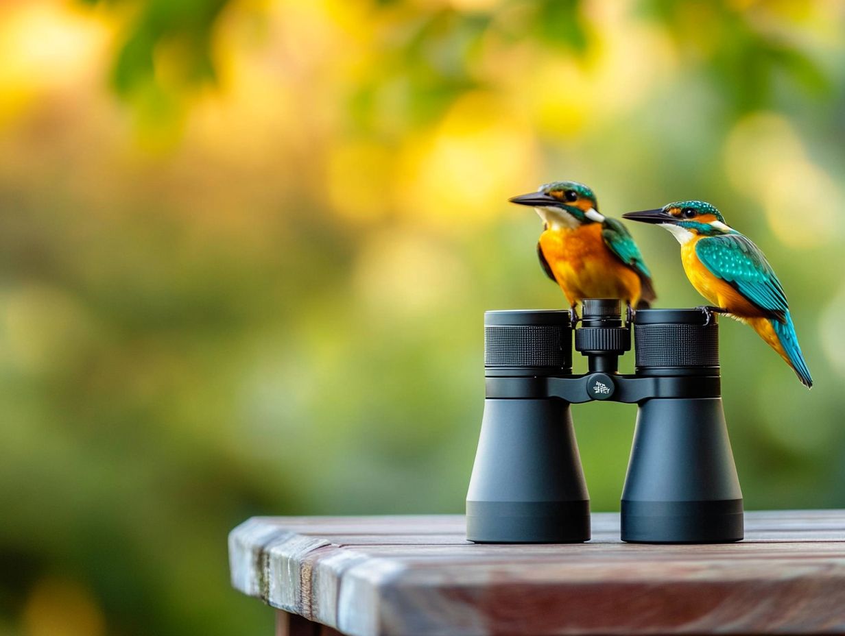 Binoculars with image stabilization technology helping birdwatchers