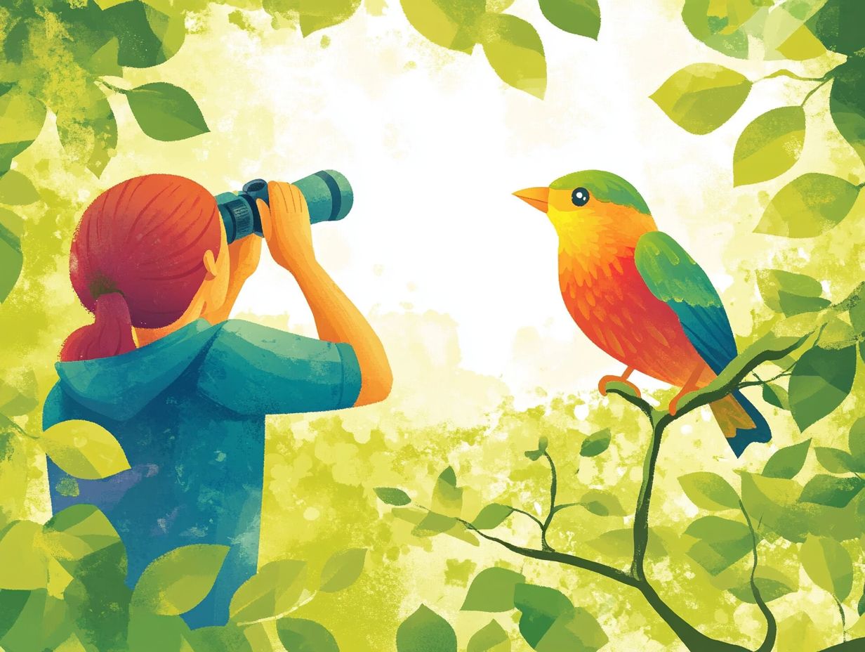 How do binoculars enhance the bird watching experience?