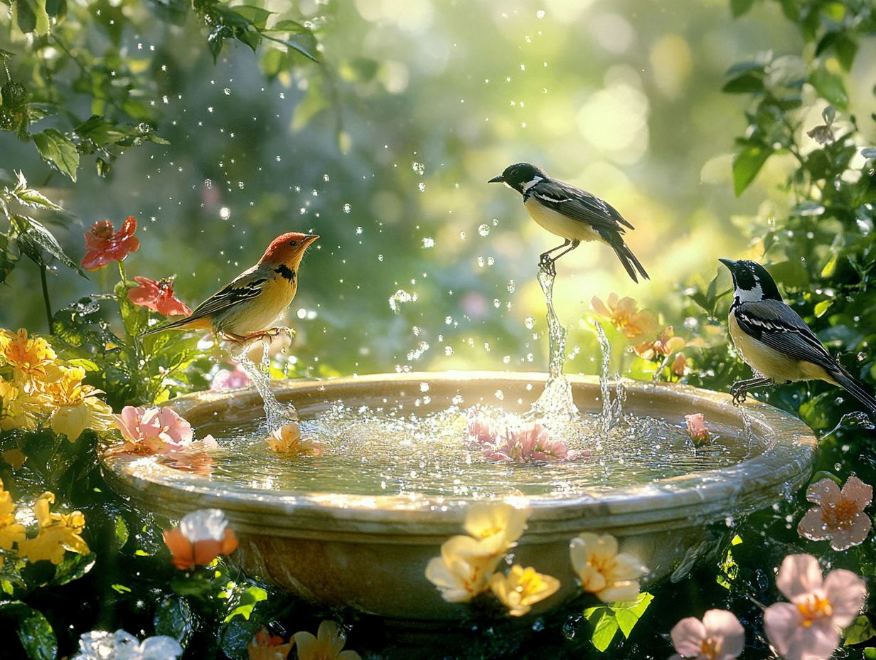 A clean and inviting bird bath ready for feathered visitors.