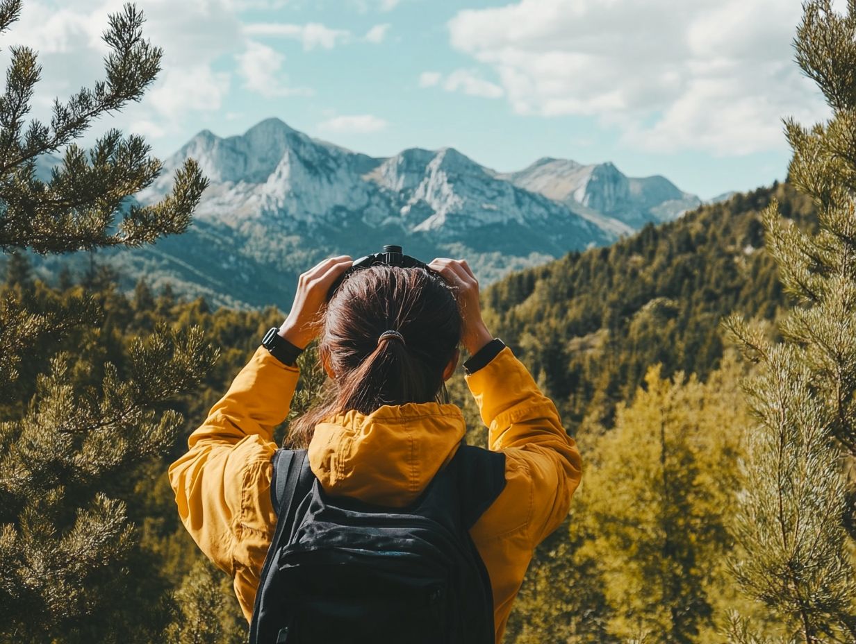 Person adjusting binoculars for clear viewing