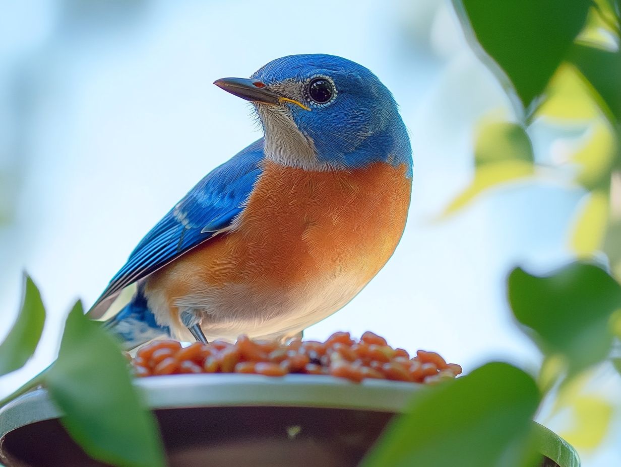 Visual guide on feeding bluebirds properly