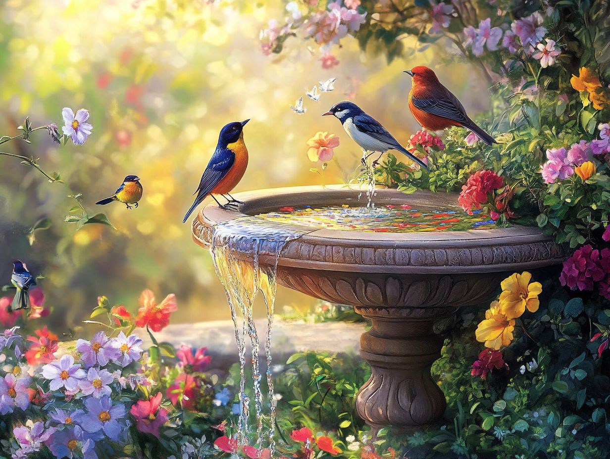 Decorative elements and enhancements for a bird bath