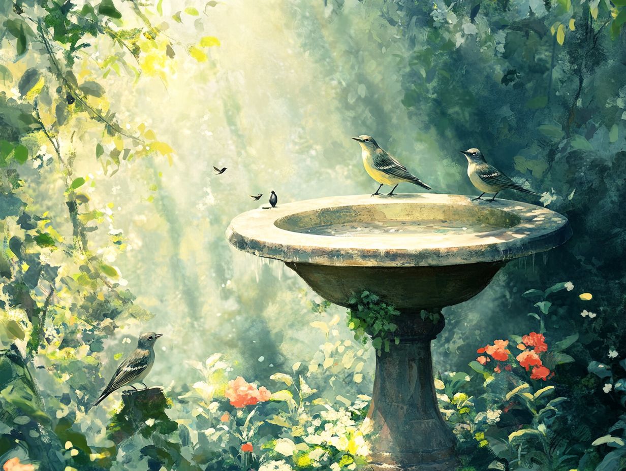 How do I choose the location for my bird bath in the garden?