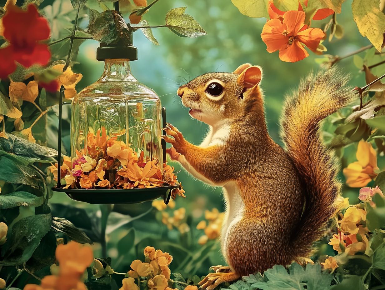 Image illustrating key takeaways on keeping squirrels away from bird feeders.