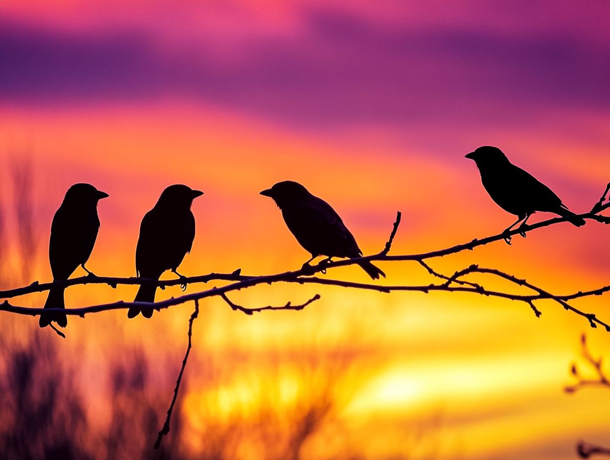 Diagram of camera settings for bird photography at dusk