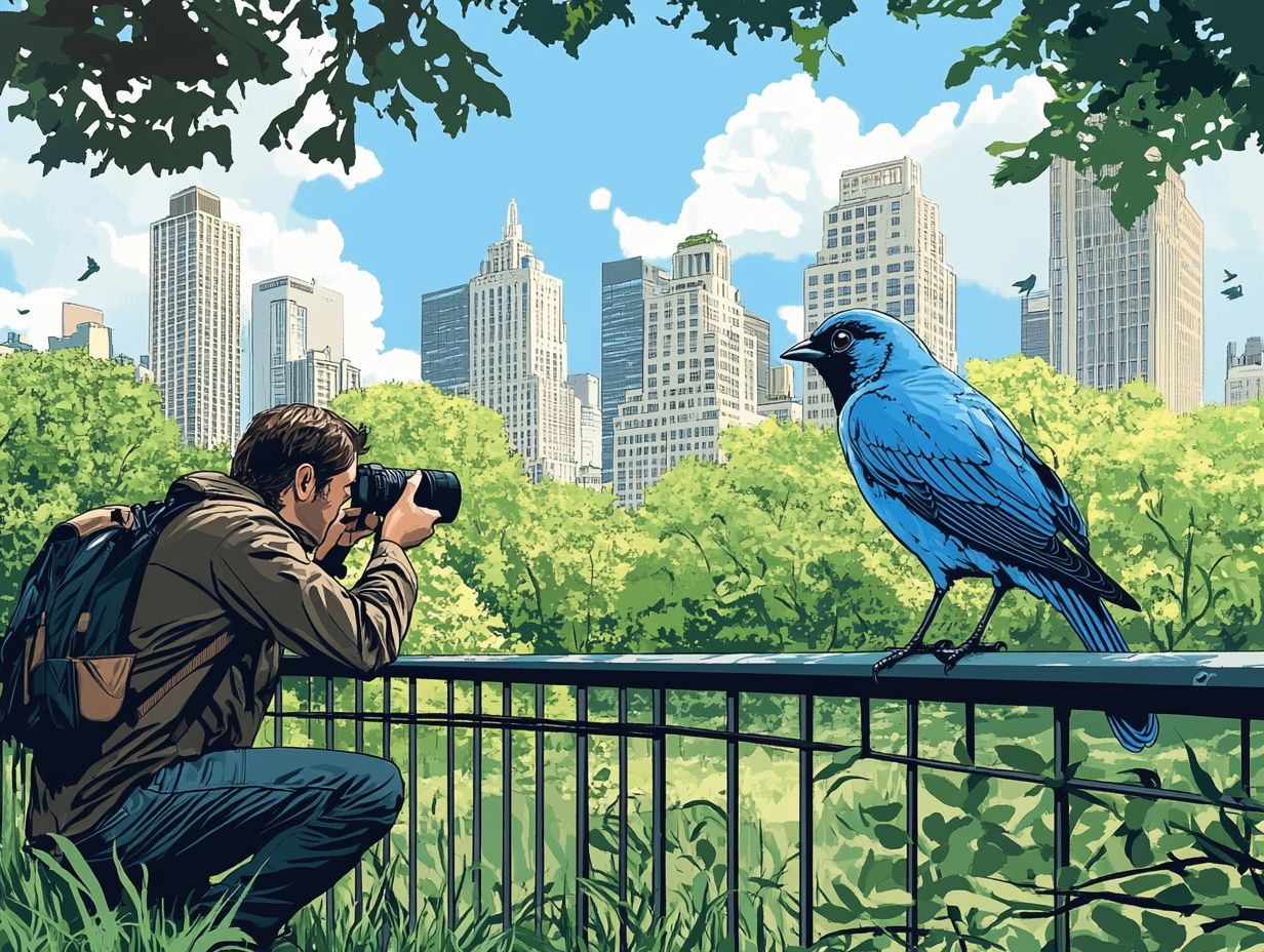 A guide to techniques for photographing birds in urban settings