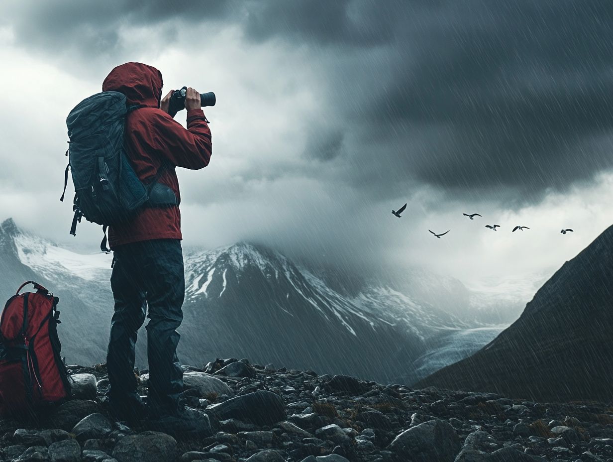 What should I wear for bird watching in extreme weather?