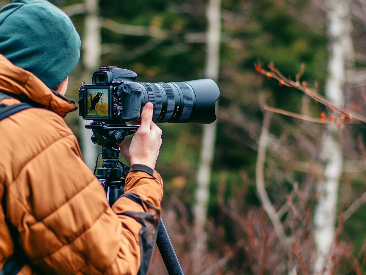 Photographing wildlife using appropriate lighting and focus techniques