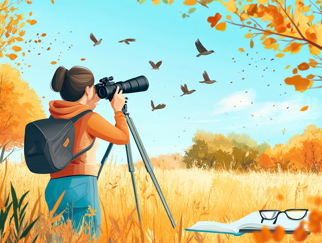 Illustration of key takeaways for using birdwatching scopes