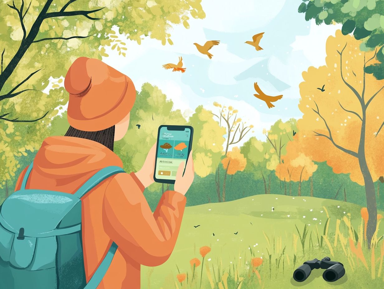 Image illustrating frequently asked questions about birding apps