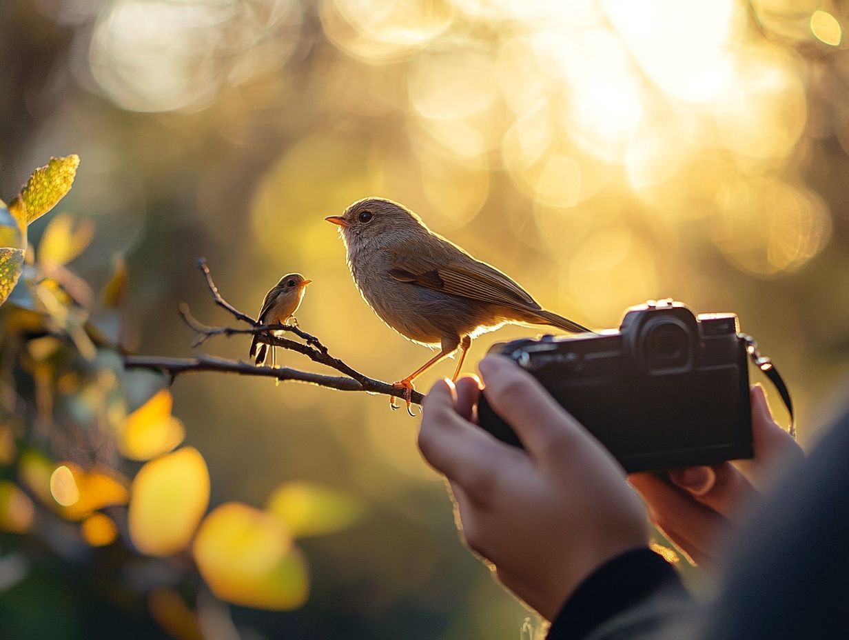 A collage of bird photographs showcasing burst mode in action