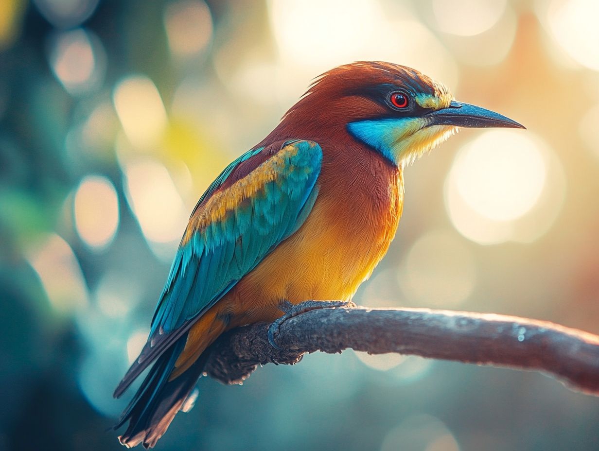 A serene photo of diffused light illuminating birds in nature