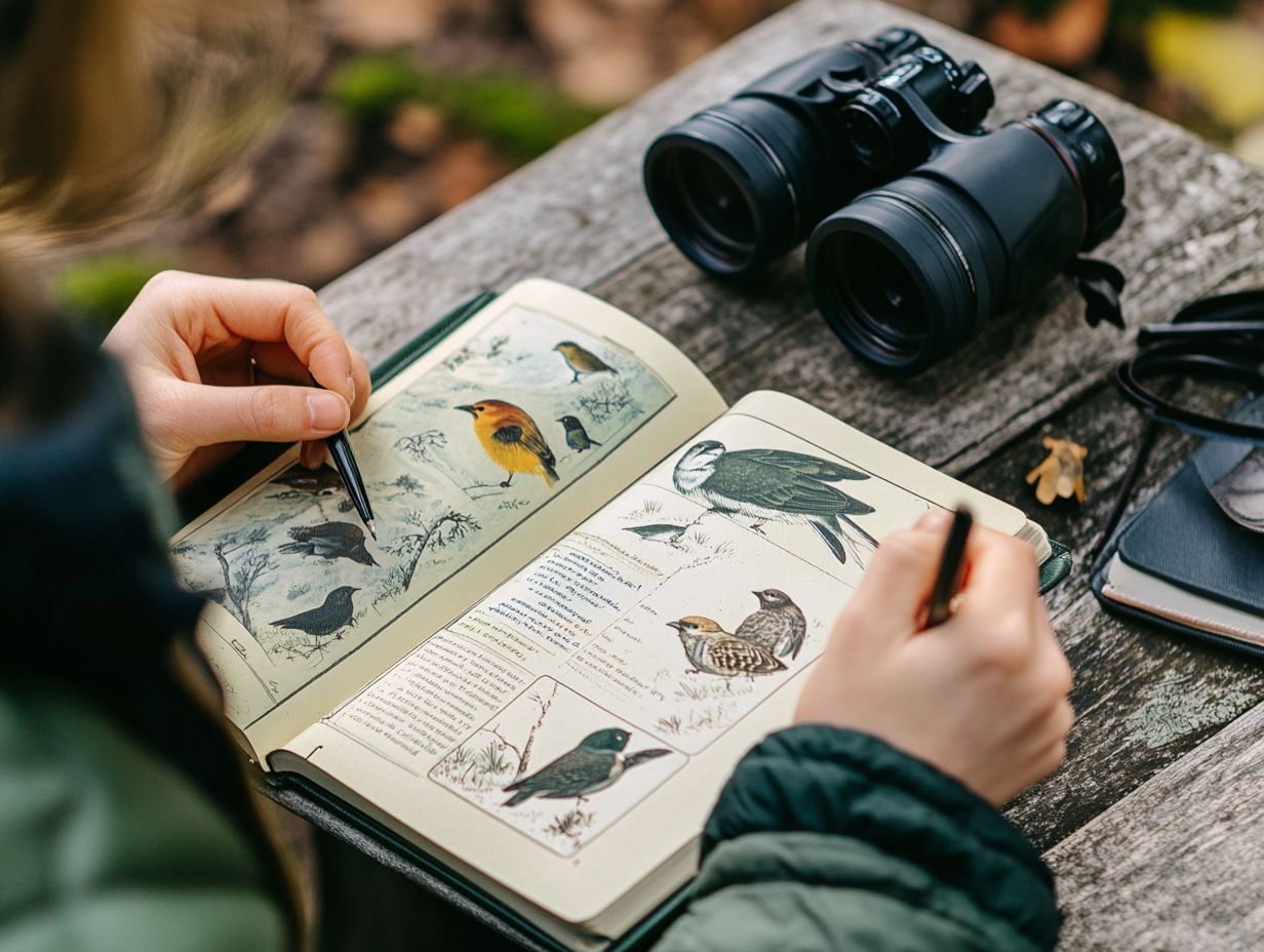 Are there any tips for using field guides to identify birds?