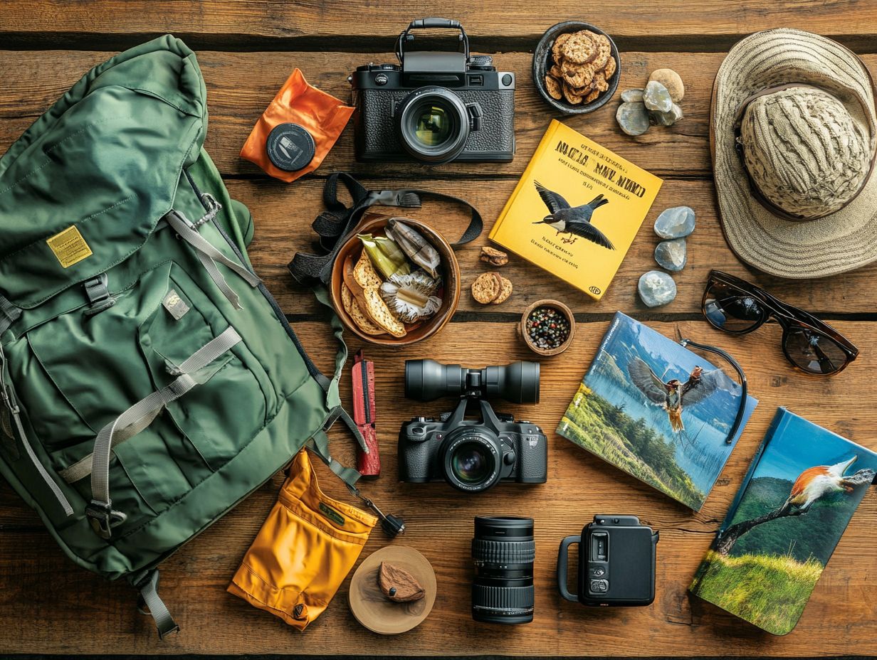 A graphic illustrating frequently asked questions about bird-watching gear.