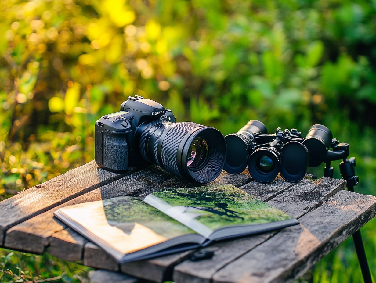 What are the essential gear items for birdwatching photography?