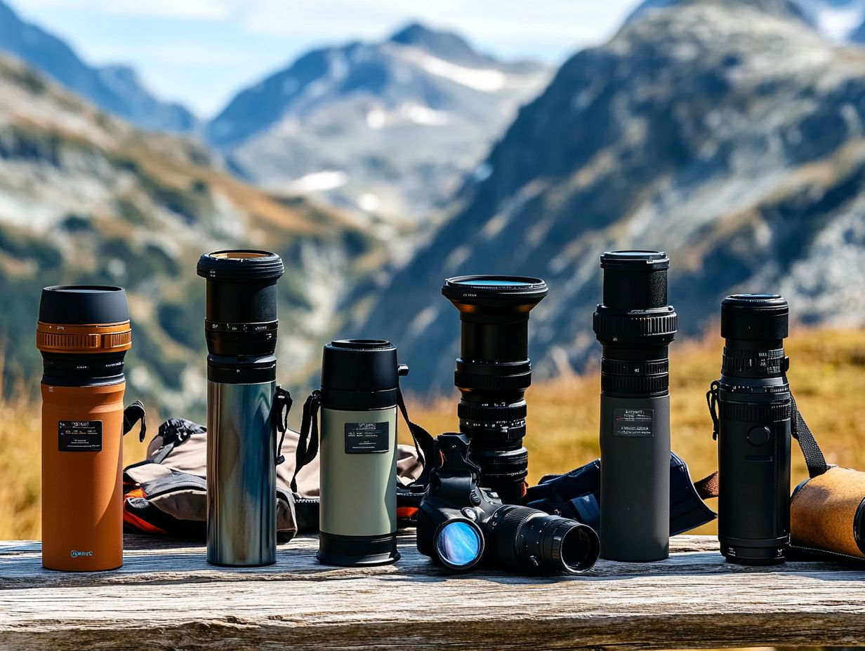 Image depicting various accessories for spotting scopes