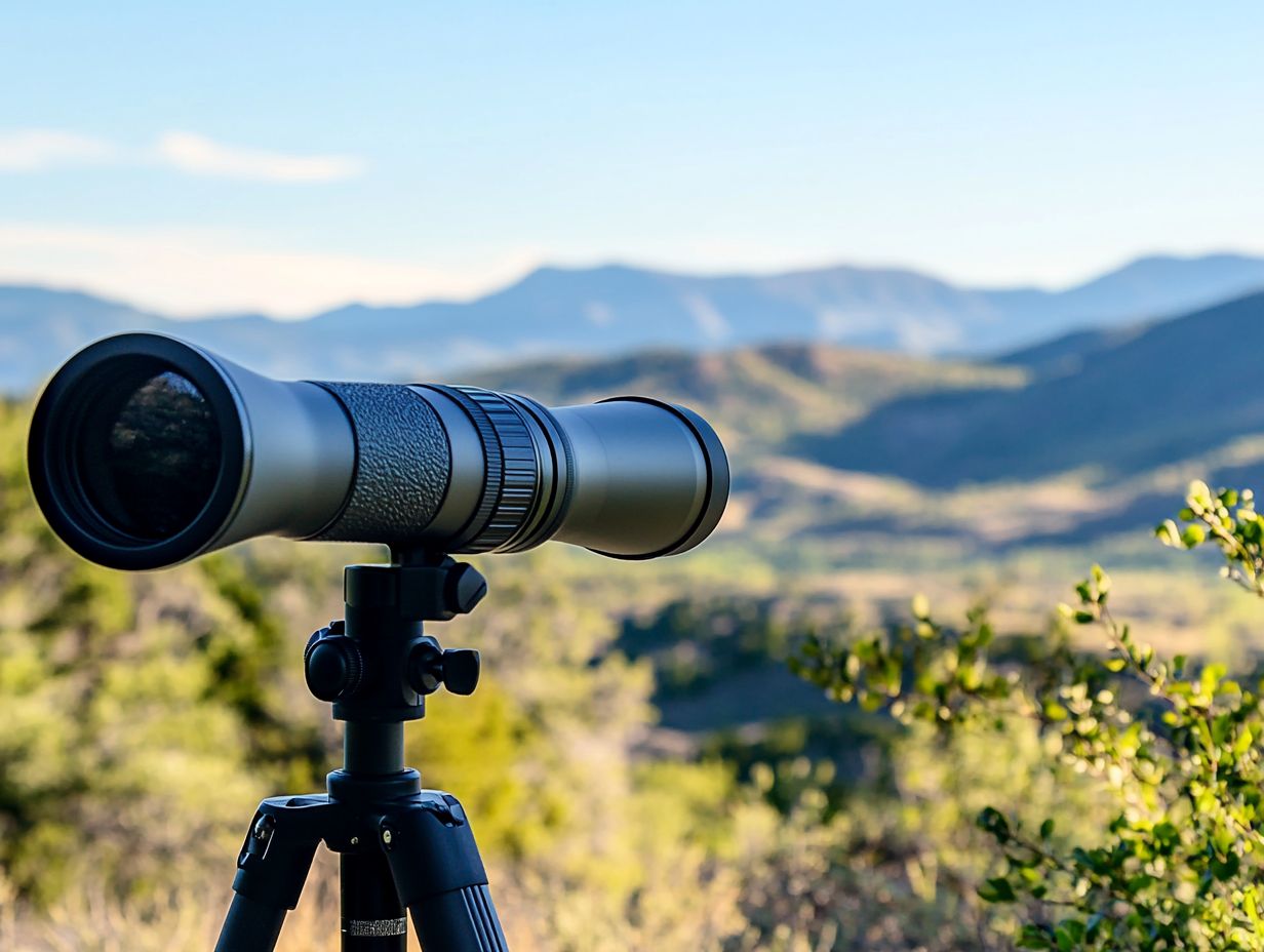 Illustration showing types of lenses in spotting scopes.