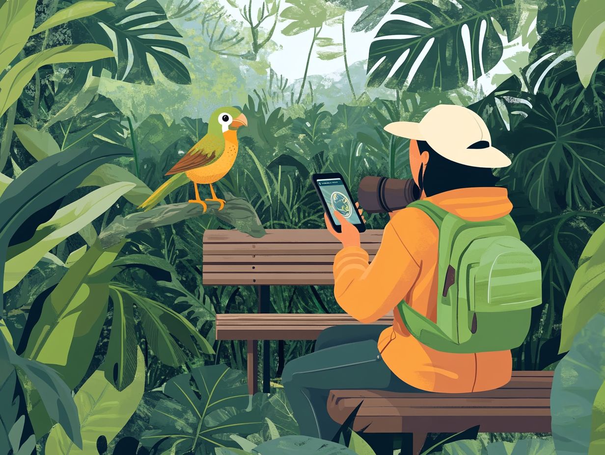 What is the importance of striking a balance between birding and technology?